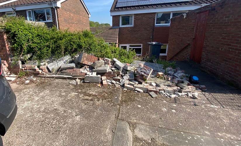 Garden wall before