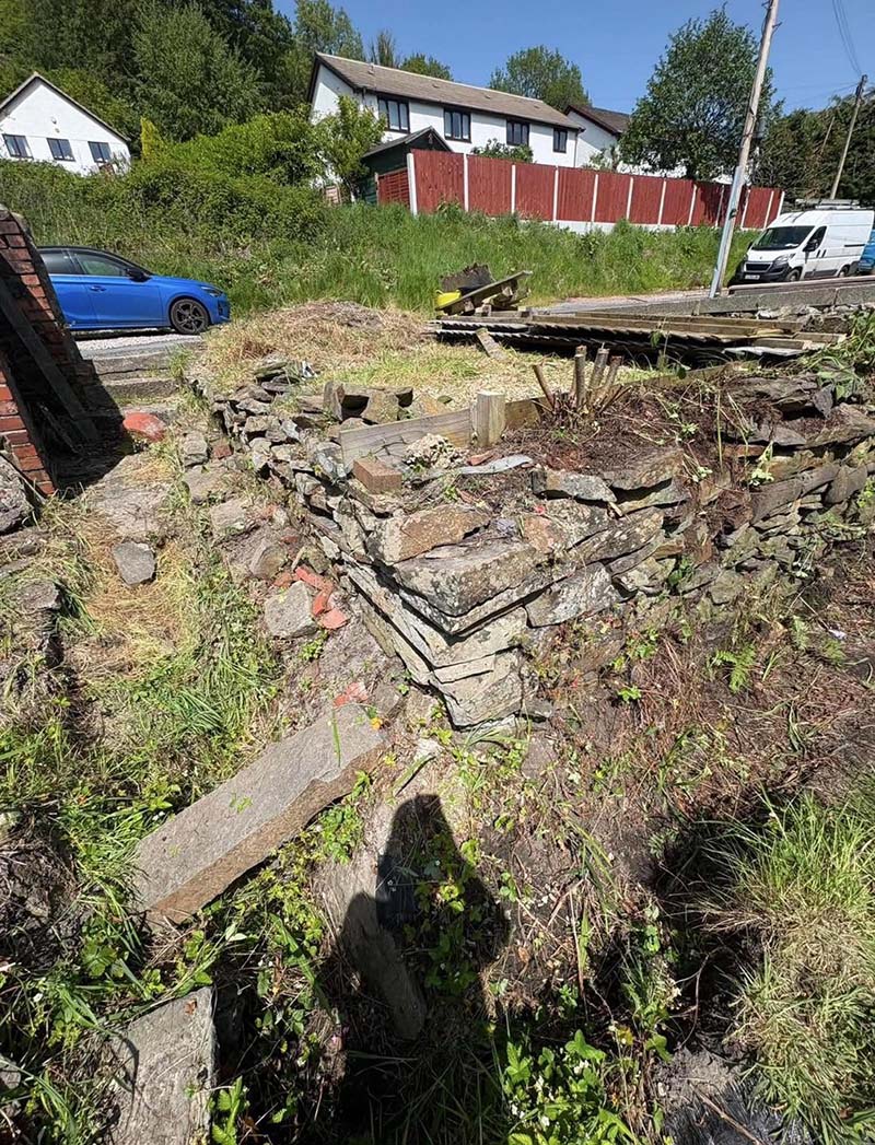 retaining wall before